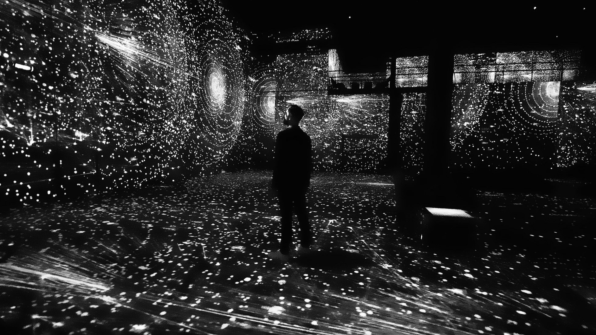 “POETIC AI” by  Ouchhh, an exhibition with 20 million lines of text, 50K pixel, 136 projectors...