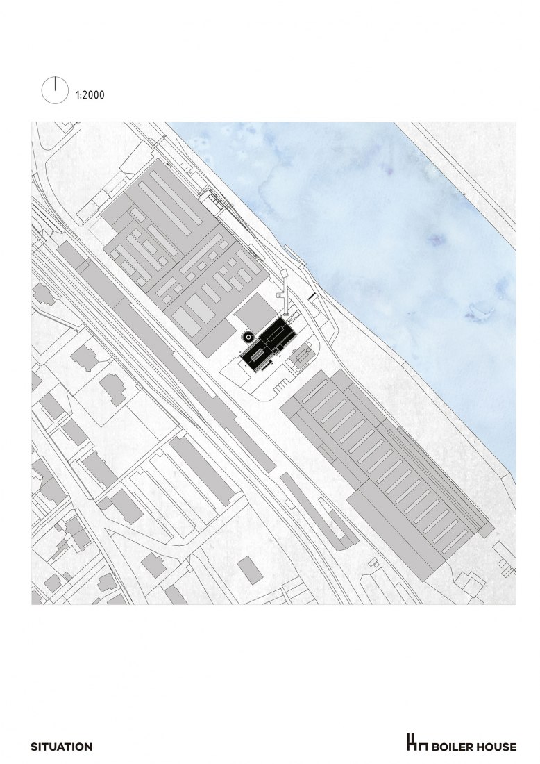Plano situación. Reconversión de la Boiler House por Atelier Hoffman
