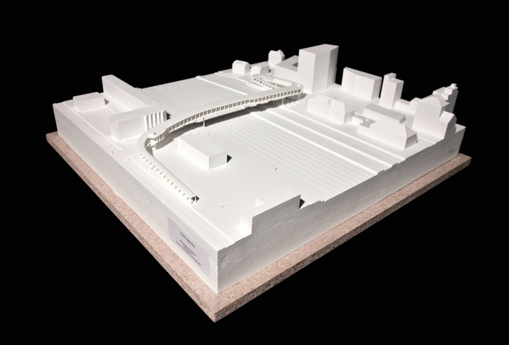 Model. Competition for a new footbridge in Delémont by atelier d21.