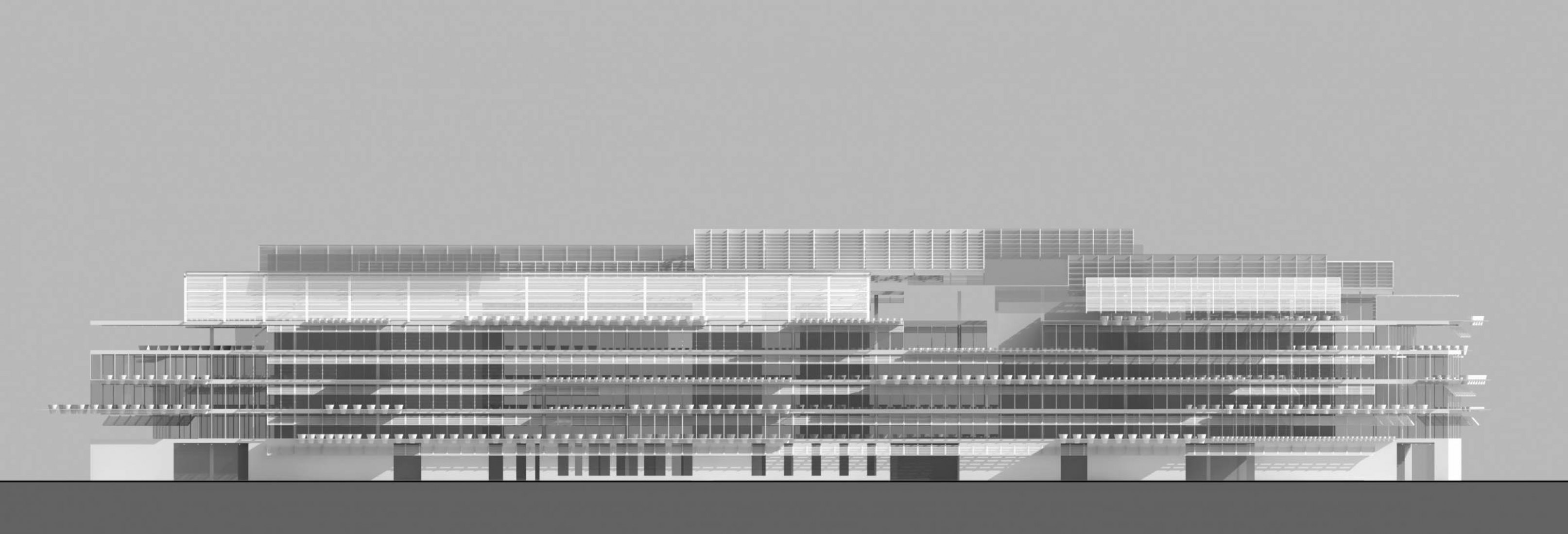 Elevation. Cifi Xintiandi by Ateliers Jean Nouvel.