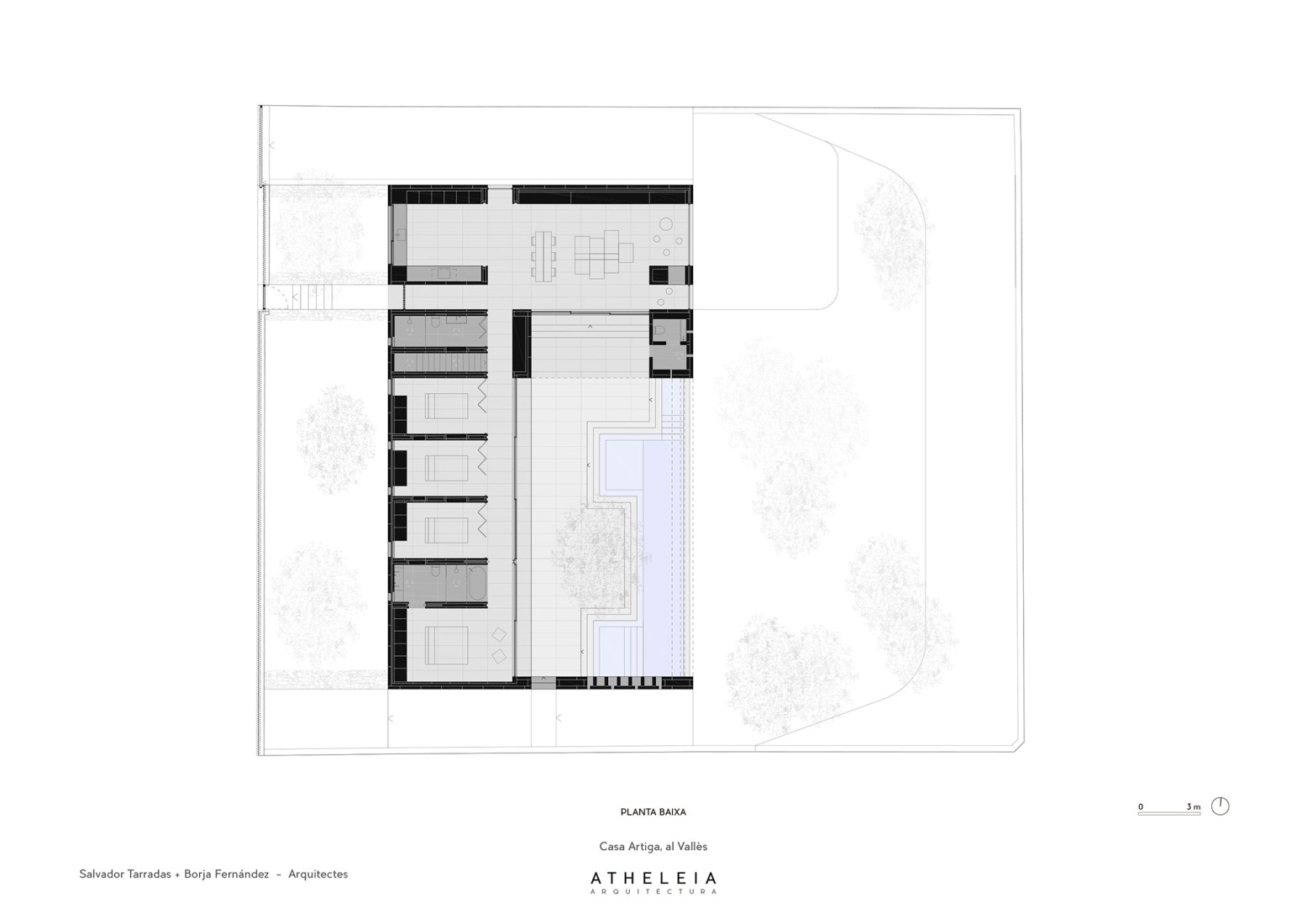 First floor plan. Casa Artiga by Atheleia Arquitectura.