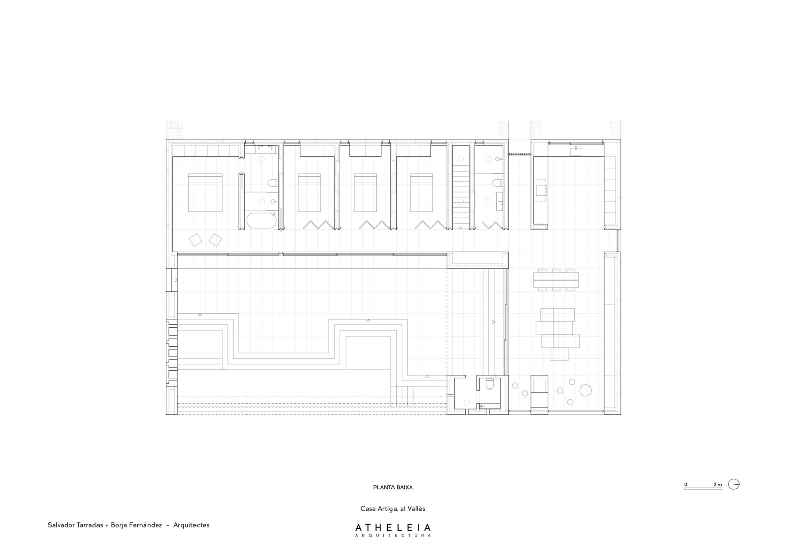 First floor plan. Casa Artiga by Atheleia Arquitectura.