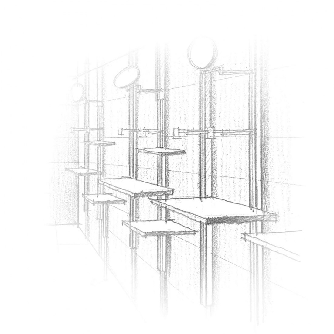 Sketch. BABAMA Concept Store by ATMOSPHERE Architects.