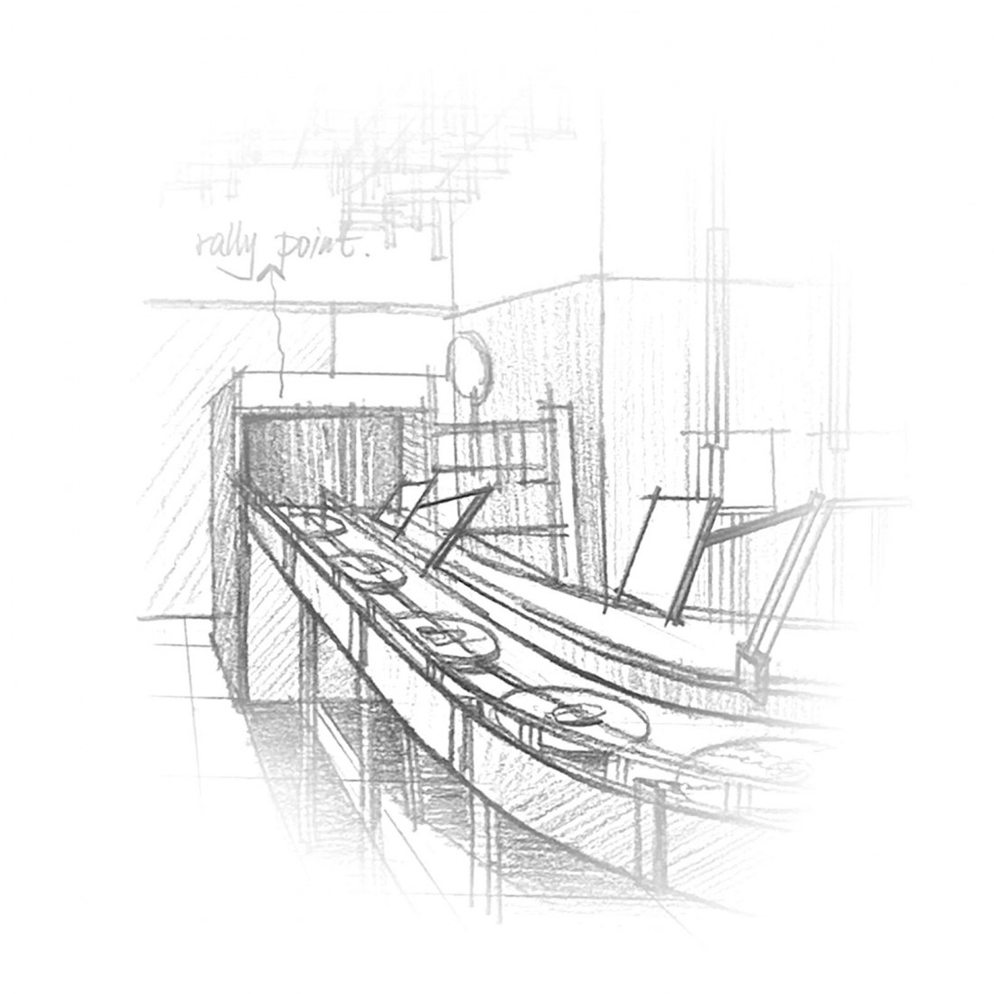 Sketch. BABAMA Concept Store by ATMOSPHERE Architects.