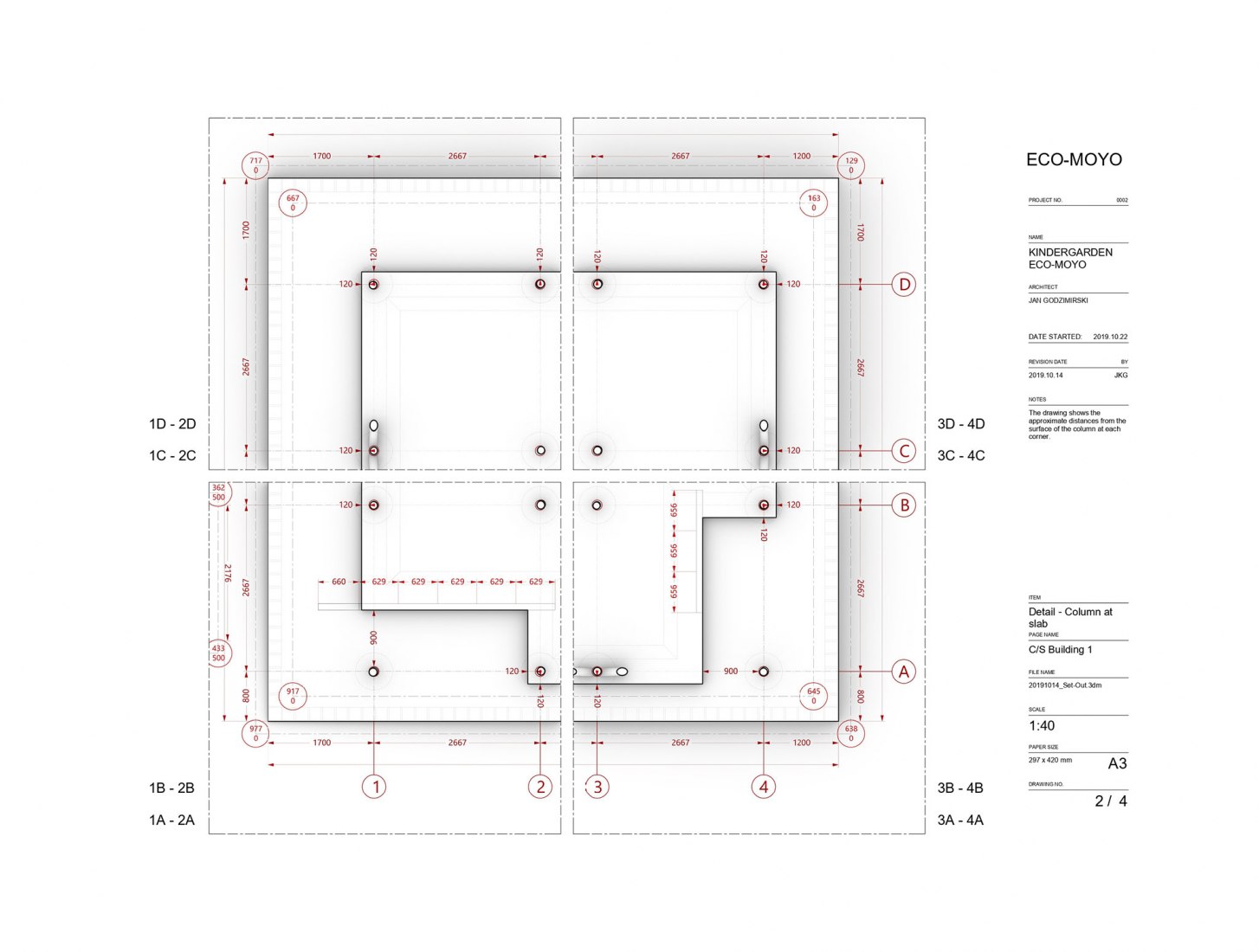Planta baja - Edificio 1. Centro de Educación Eco Moyo por AUG, Architectopia, Jan Kazimierz Godzimirski