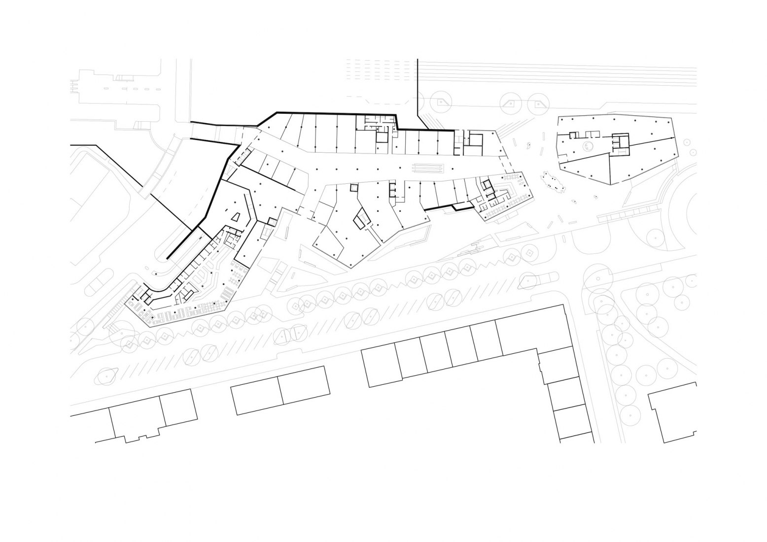 Underground level -1 plan. Bořislavka Centre by Aulík Fišer architekti.