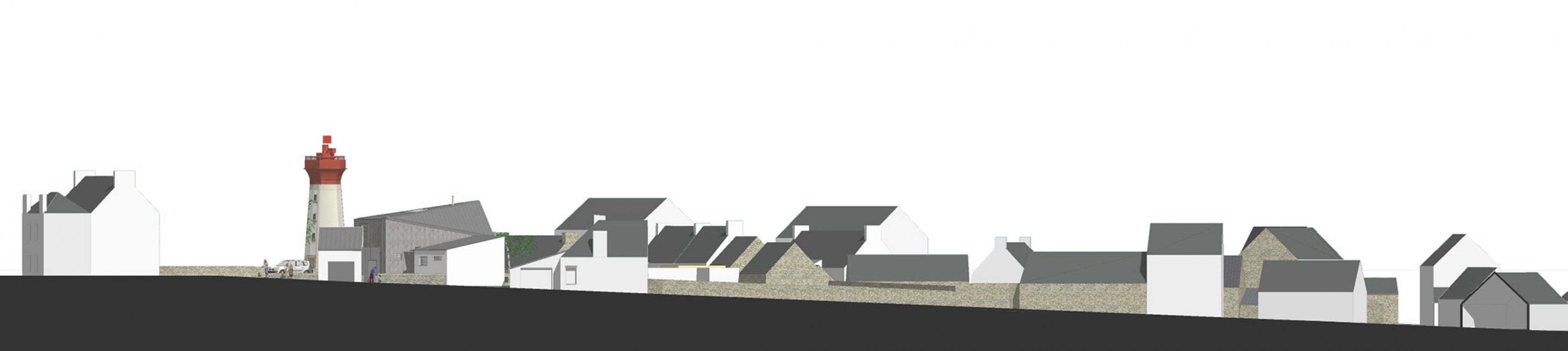 Alzado urbano - Oeste. Casa Sentinel por Aurelien Chen. © Aurelien Chen