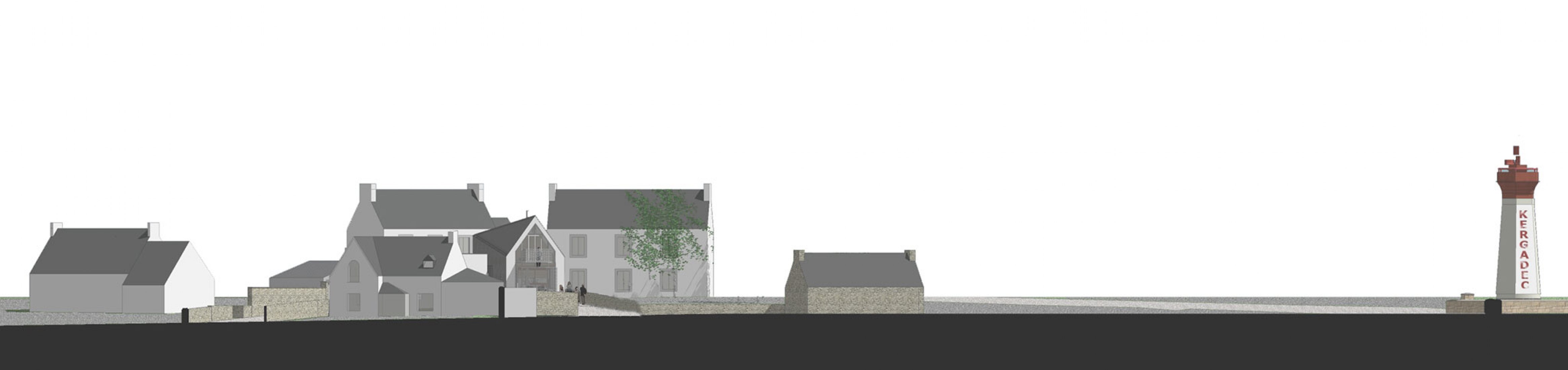 Alzado urbano - Sur. Casa Sentinel por Aurelien Chen. © Aurelien Chen