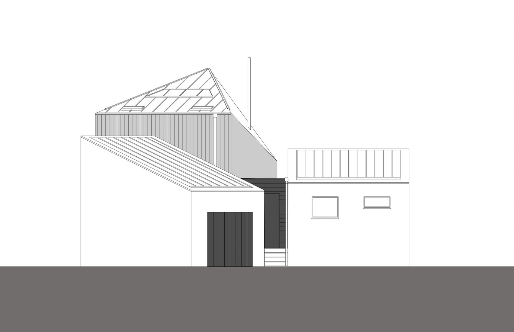 Alzado sur. Casa Sentinel por Aurelien Chen. © Aurelien Chen