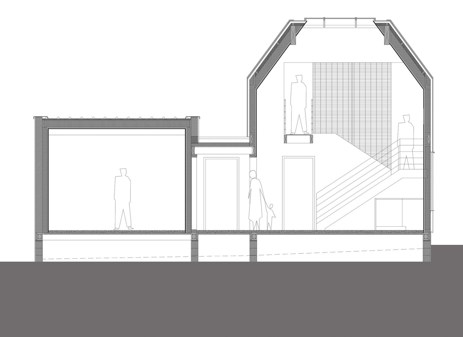 Sección transversal. Casa Sentinel por Aurelien Chen. © Aurelien Chen