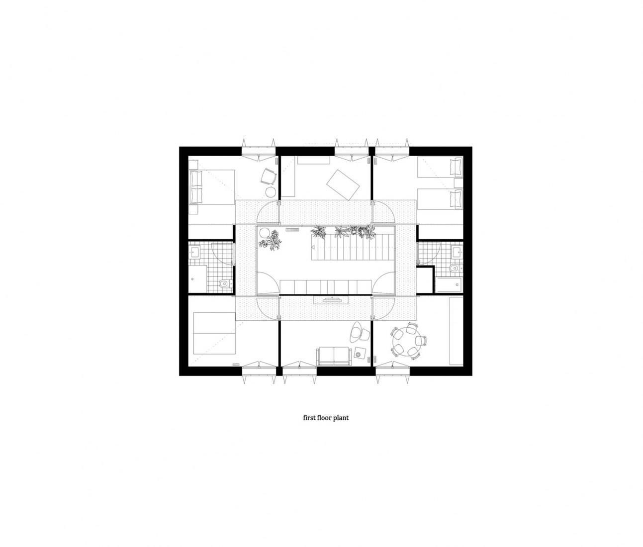 Plano primera planta. Re-House por AZAB