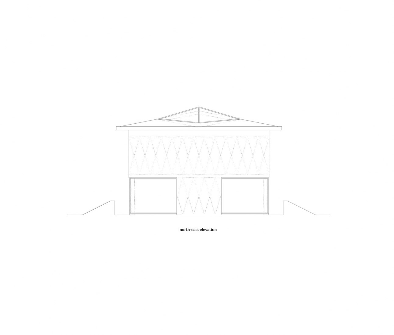 Alzado Norte- Este. Re-House por AZAB