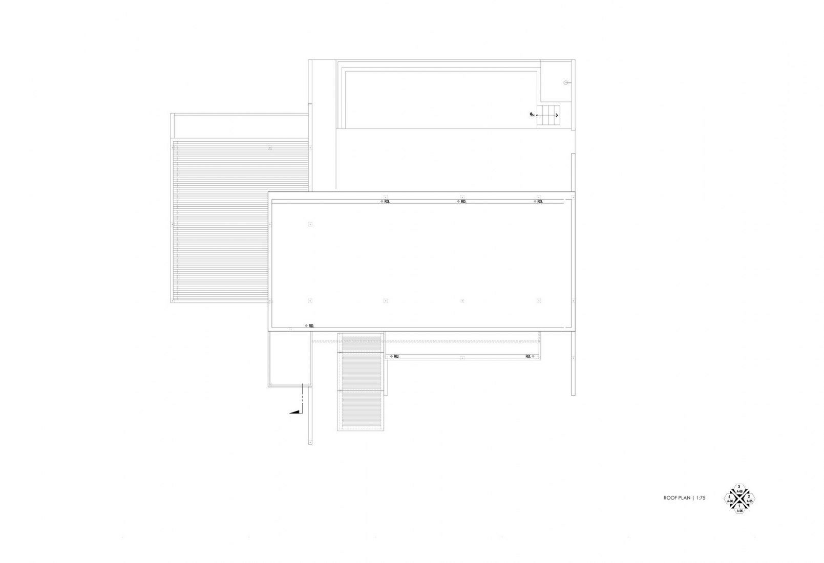 Roof floor plan. Baan Chan house by Jun Sekino.