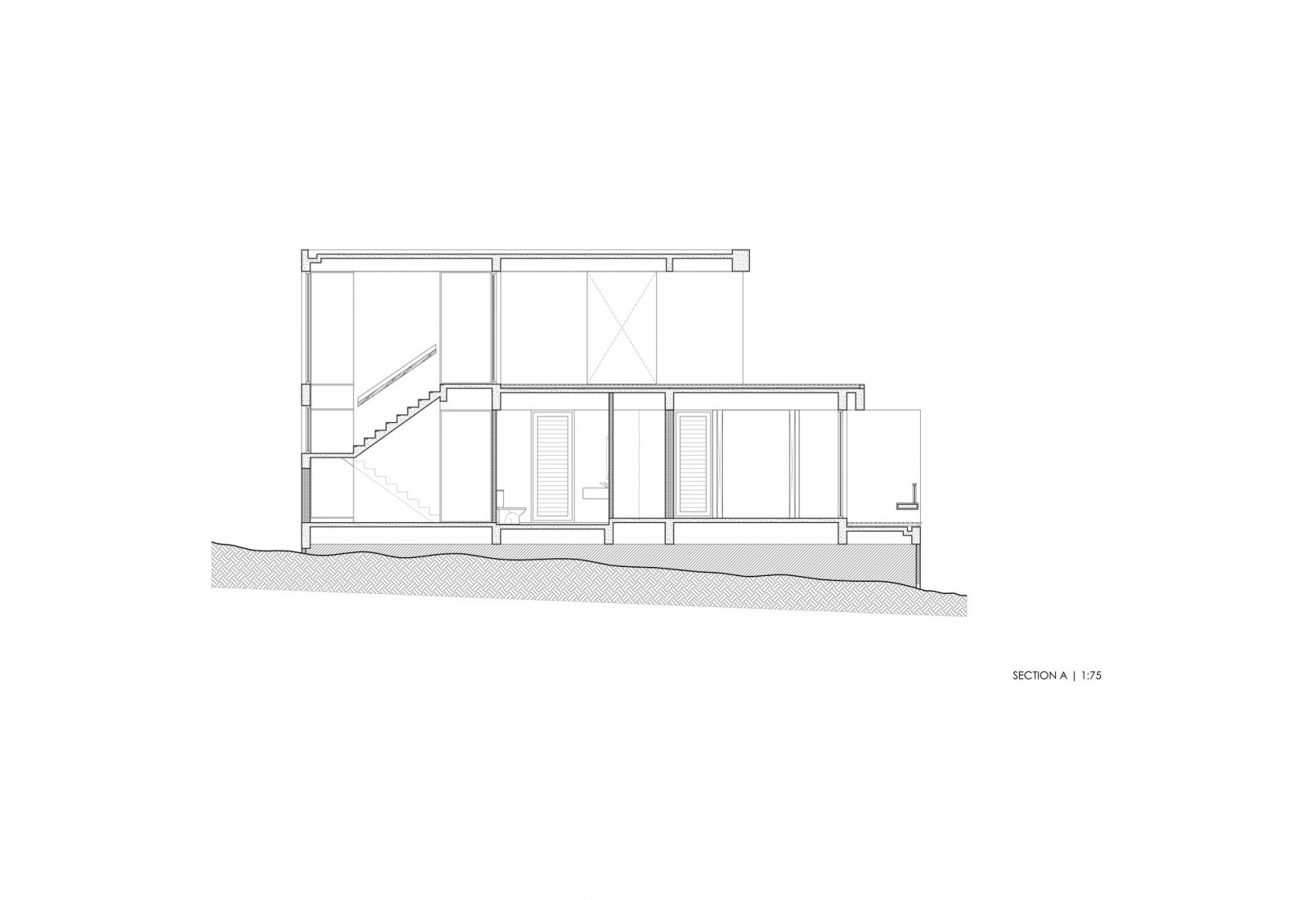 Cross section. Baan Chan house by Jun Sekino.
