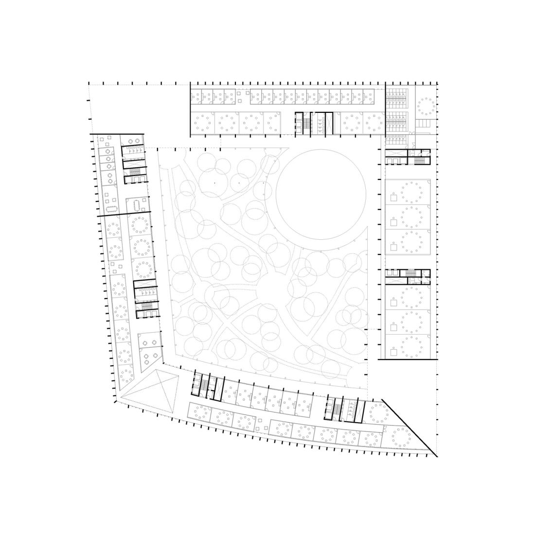 Plano de planta primera. Conservatorio Superior de Música y Danza de Castellón de la Plana por Baas + Vaillo Irigaray. 