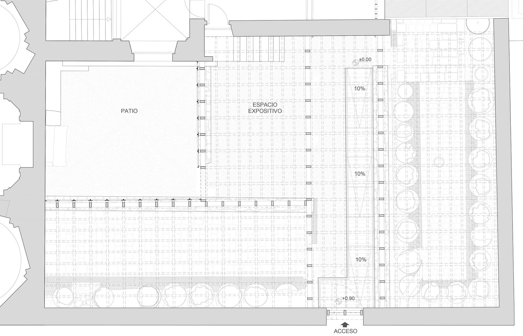Plano de planta de la cilla del Monasterio de Santa María de El Paular, por bab arquitectos.