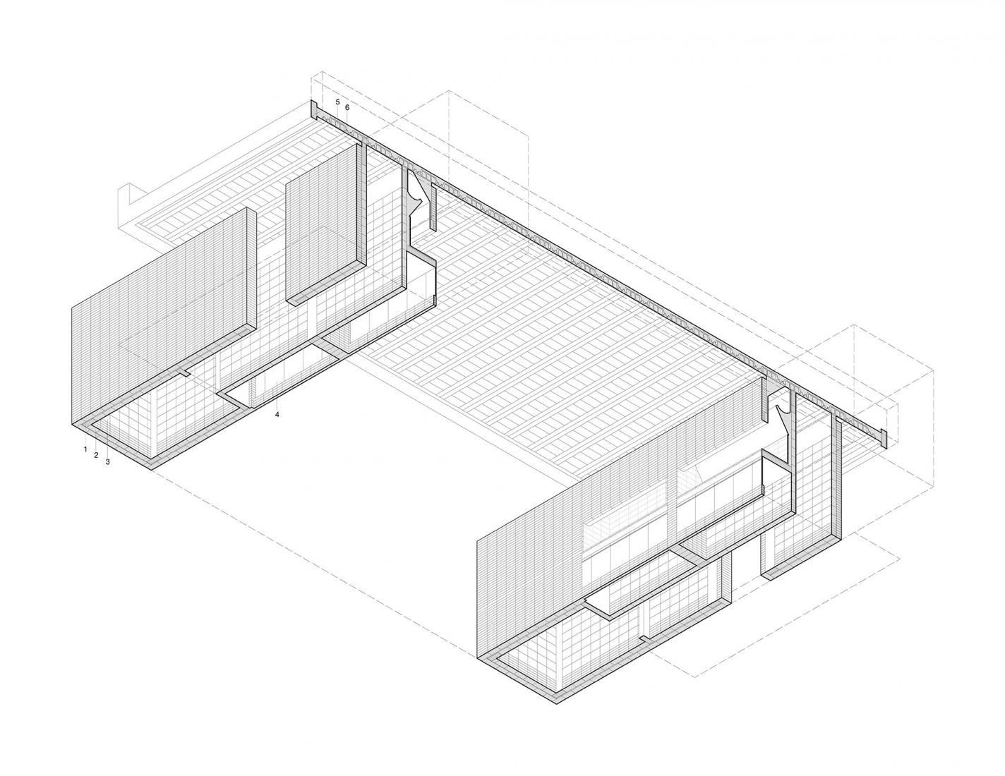Constructive Axonometric. Quincho Bialet by Balsa Crosetto Piazzi + Diego Avendaño.