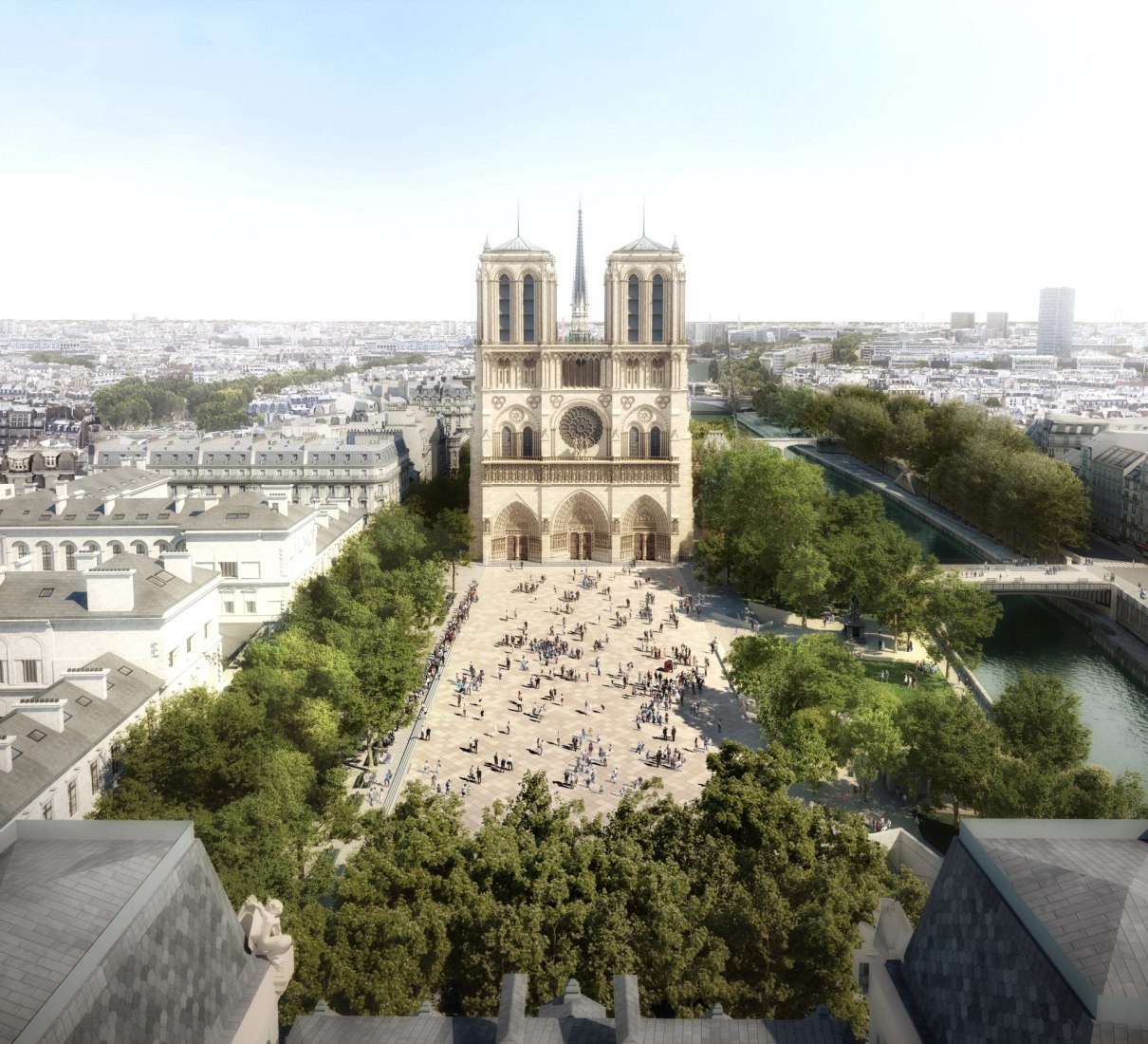 El nuevo jardín de Notre-Dame Paris por Bas Smets. Imagen de Studio Alma / Groupement BBS.