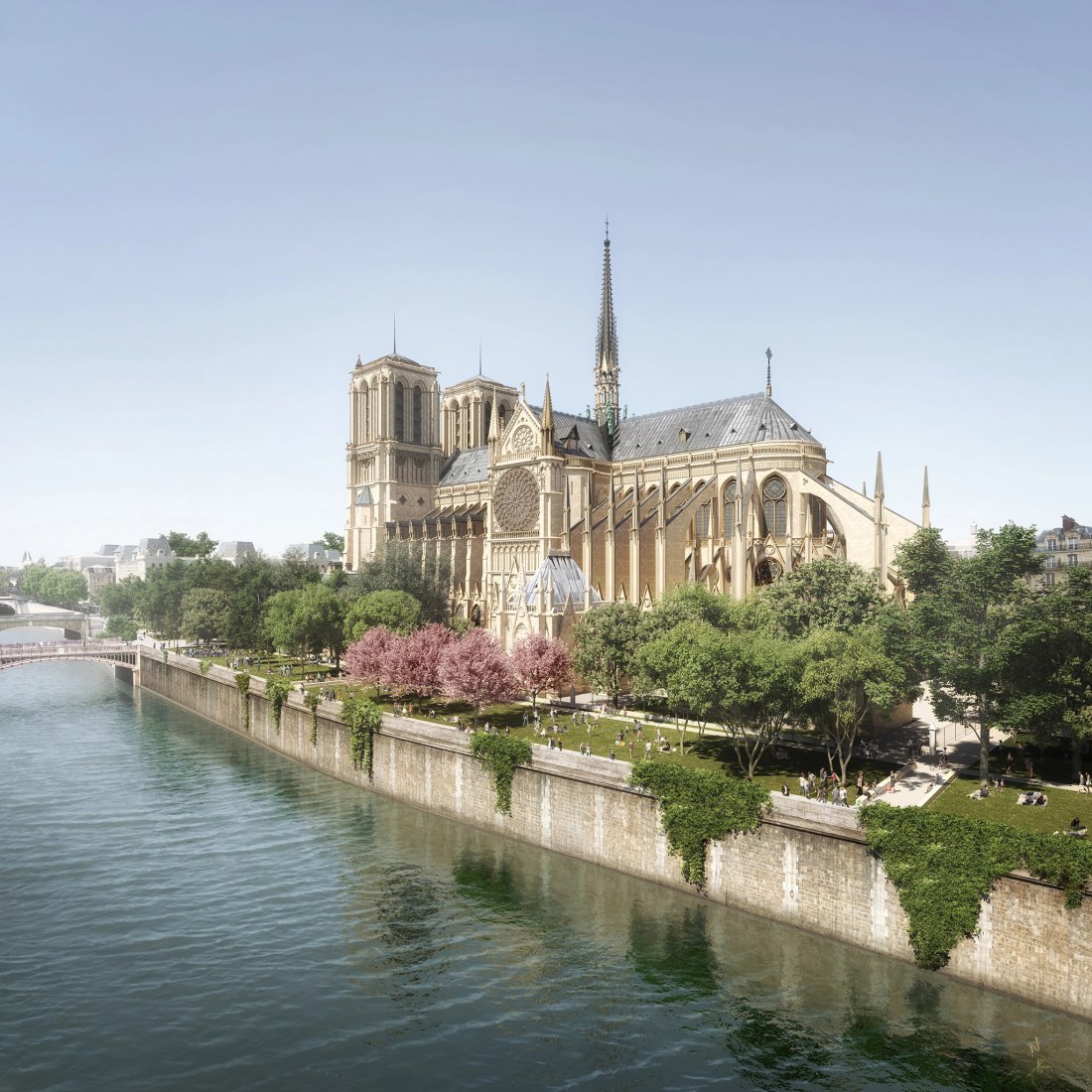 El nuevo jardín de Notre-Dame Paris por Bas Smets. Imagen de Studio Alma / Groupement BBS.