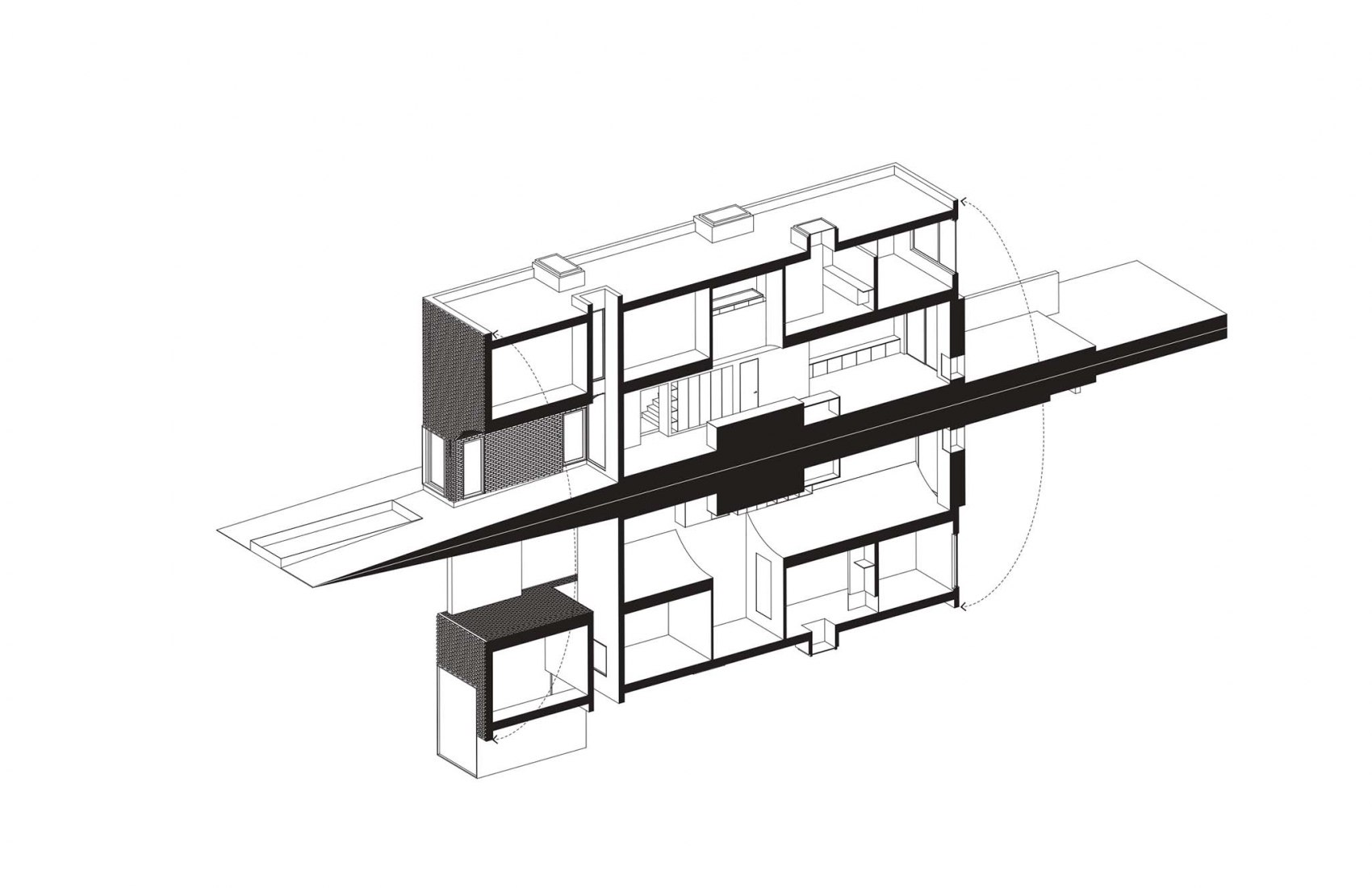 Axo diagram. High Park Residence by Batay-Csorba Architects