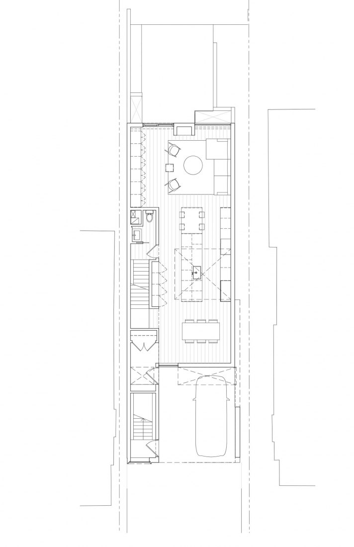 First floor plan. High Park Residence by Batay-Csorba Architects