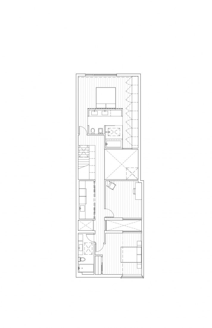 Second floor plan. High Park Residence by Batay-Csorba Architects