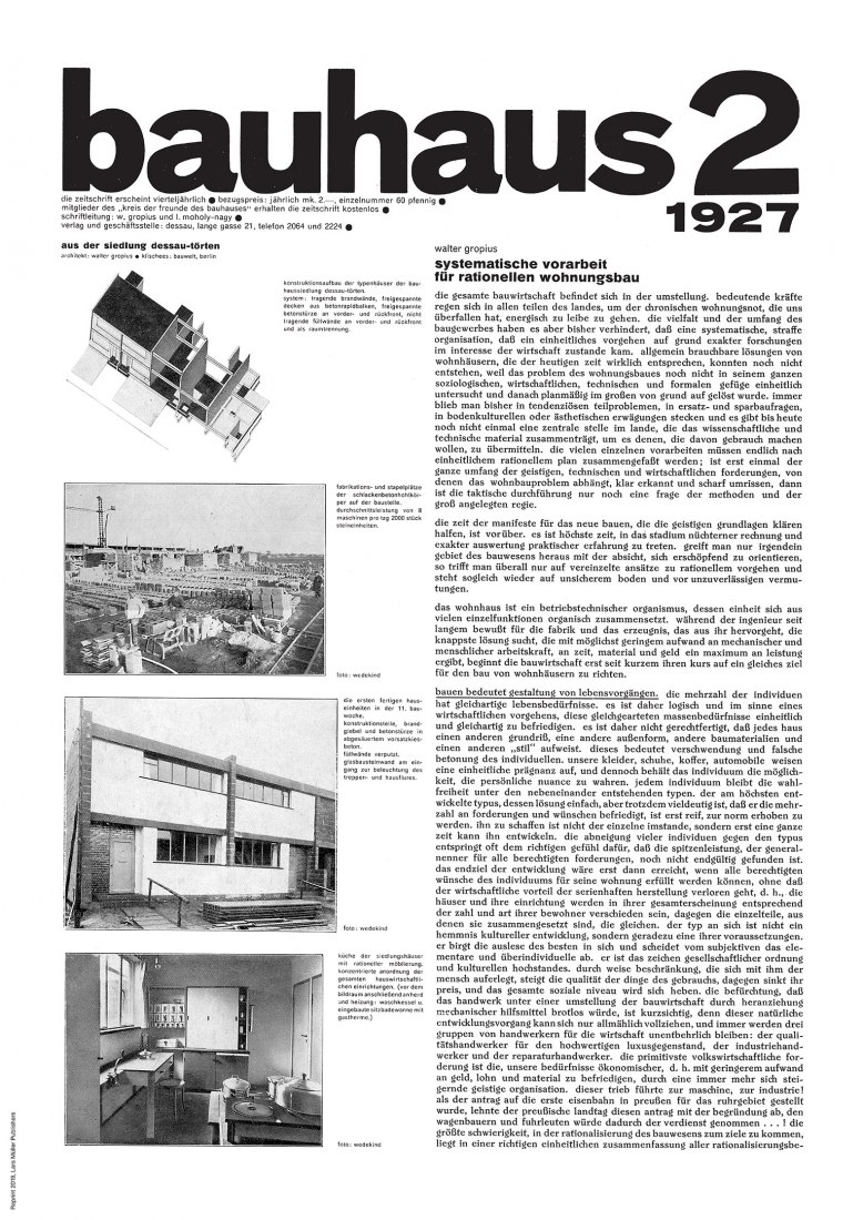 Portada de la revista. BAUHAUS JOURNAL 1926–1931. Edición facsímil.