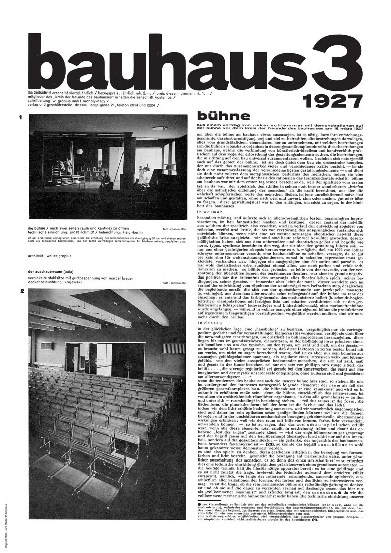 Portada de la revista. BAUHAUS JOURNAL 1926–1931. Edición facsímil.