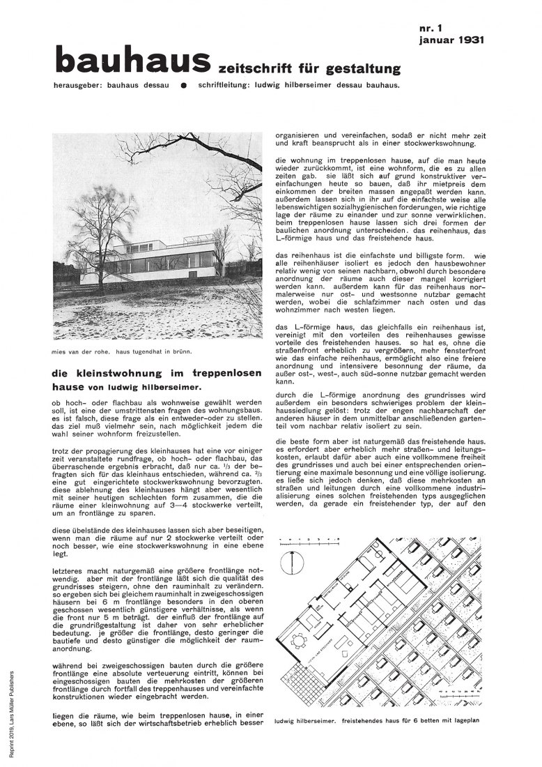 Portada de la revista. BAUHAUS JOURNAL 1926–1931. Edición facsímil.