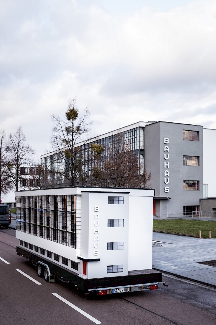 Mobile Bauhaus building by collective Savvy Contemporary. Photograph by Mirko Mielke