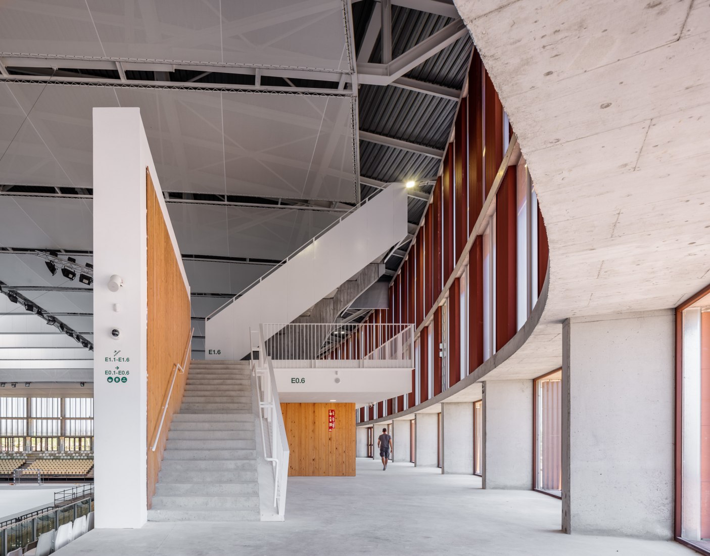 Ceramics for the Sports Hall Mediterranean Games by bb arquitectes and AIA. Photograph by Simón Garcia
