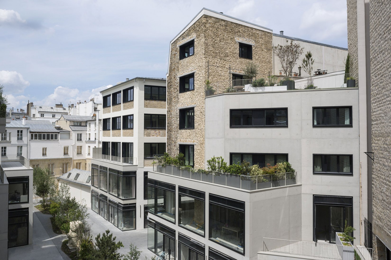 Beaupassage's architecture . Paris’s New Destination Dedicated to Art, Gastronomy and Wellness led by the Emerige Group and Founder Laurent Dumas. Photograph by Charlotte Donker
