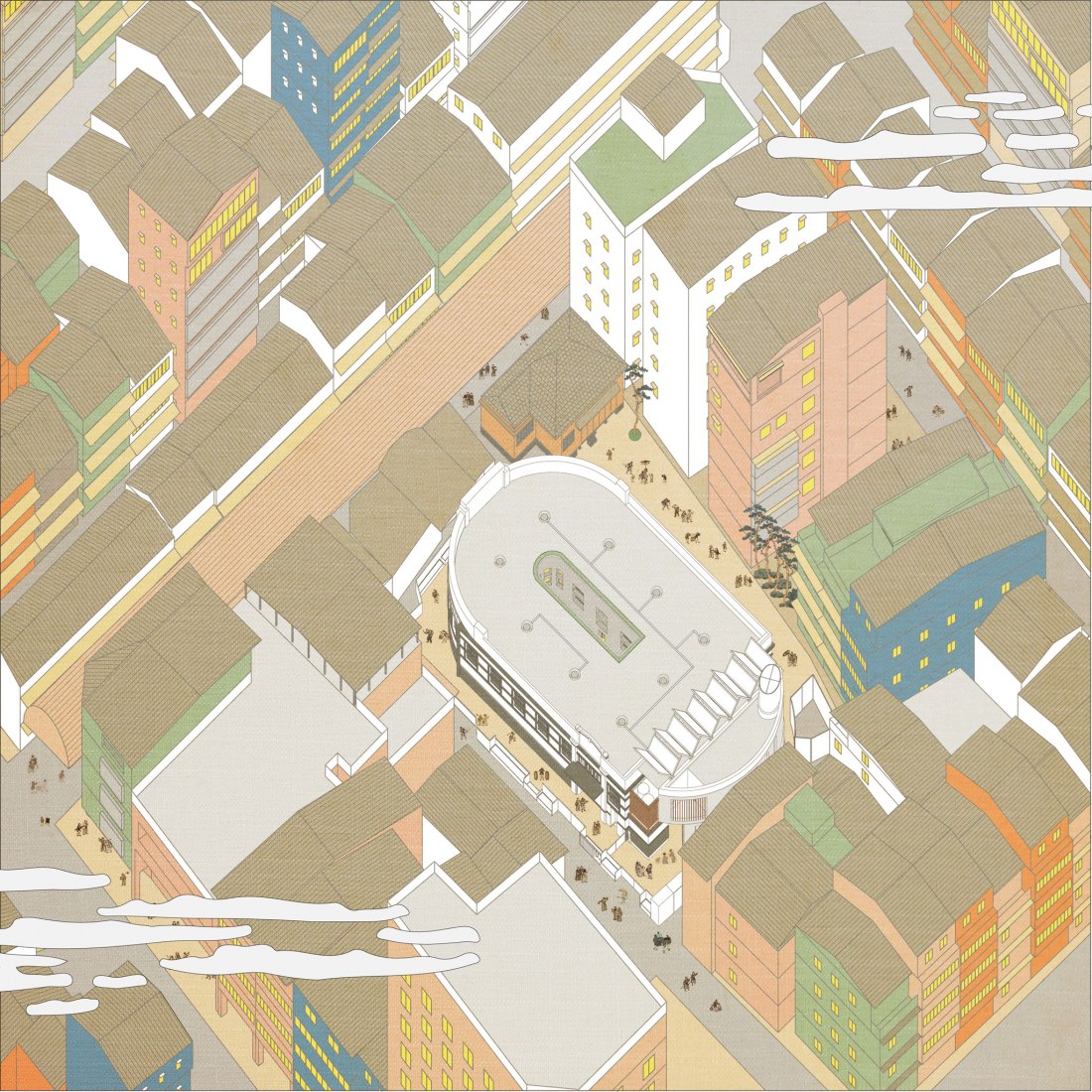 Site plan. U-Market by Behet Bondzio Lin Architekten.