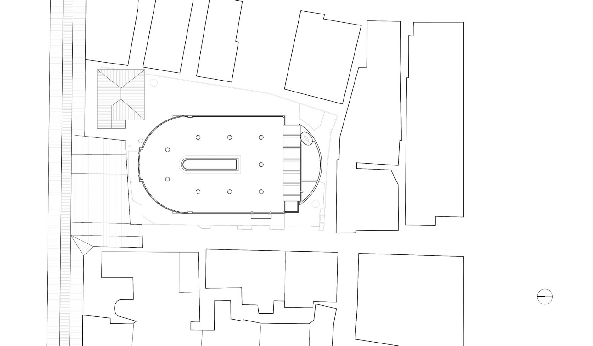 Rooftop plan. U-Market by Behet Bondzio Lin Architekten.