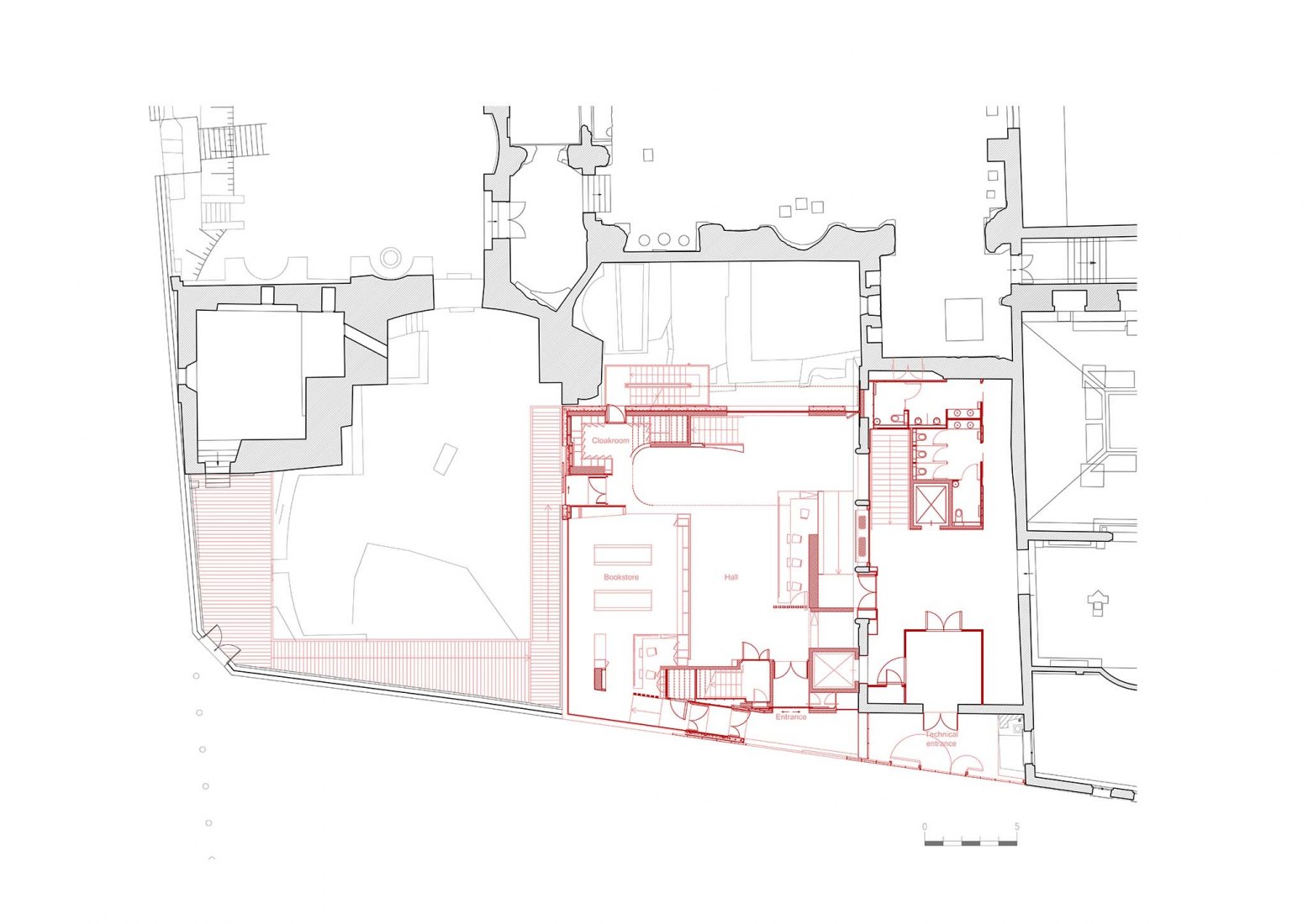 Ground floor plan. Cluny Museum by Bernard Desmoulin architecte.