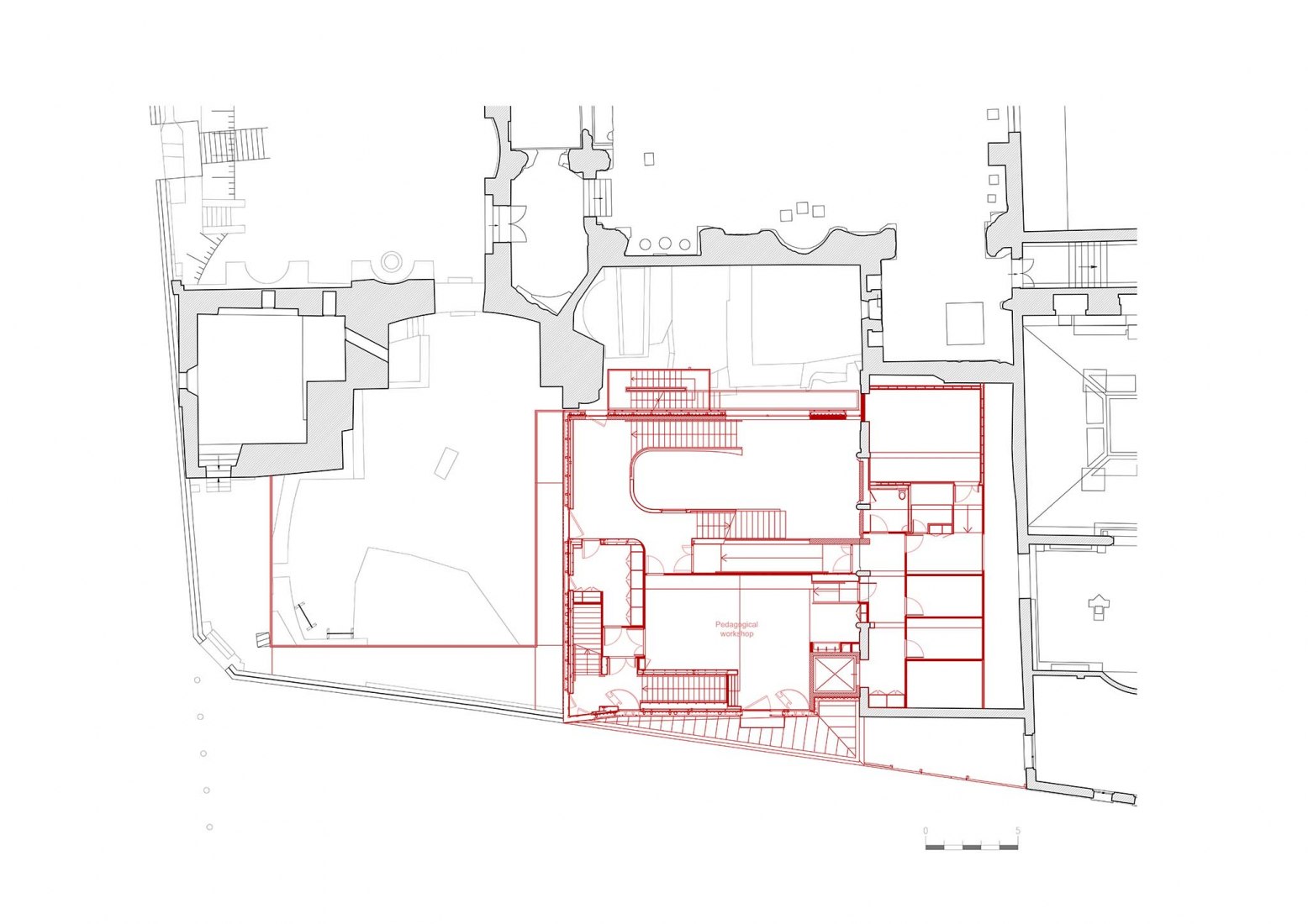 First floor plan. Cluny Museum by Bernard Desmoulin architecte.