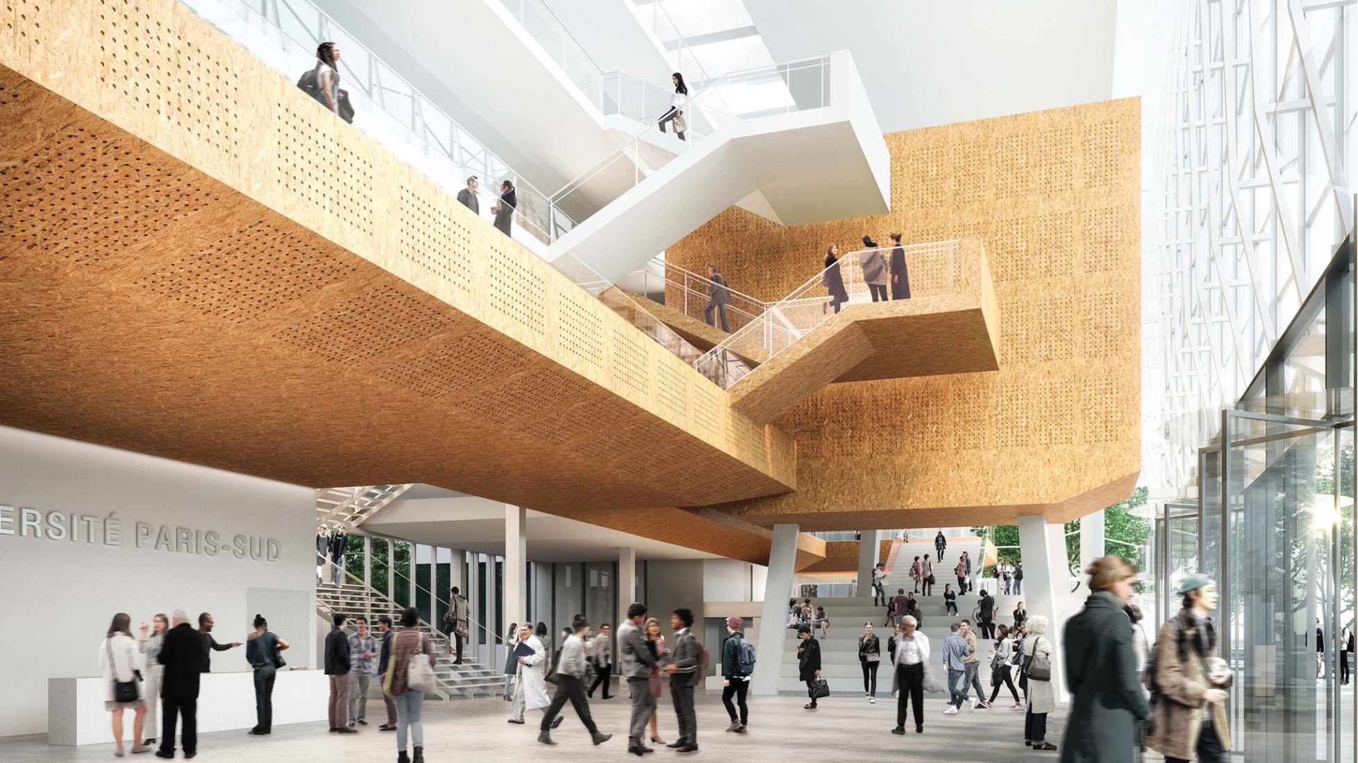 Interior rendering. New centre of excellence in Biology-Pharmacy-Chemistry for Paris-Sud University © BTuA/BTA.