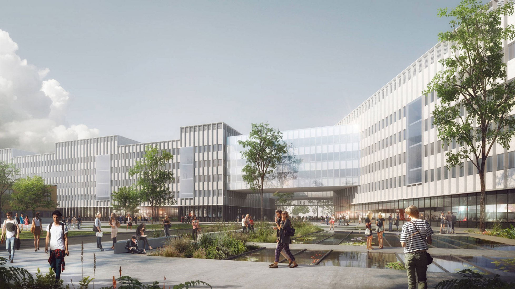 Overview rendering. New centre of excellence in Biology-Pharmacy-Chemistry for Paris-Sud University © BTuA/BTA.
