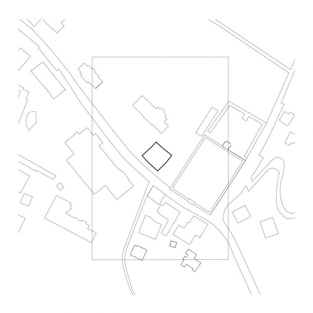 Plano de locaclización. Centro deportivo alpino por Bernardo Bader.