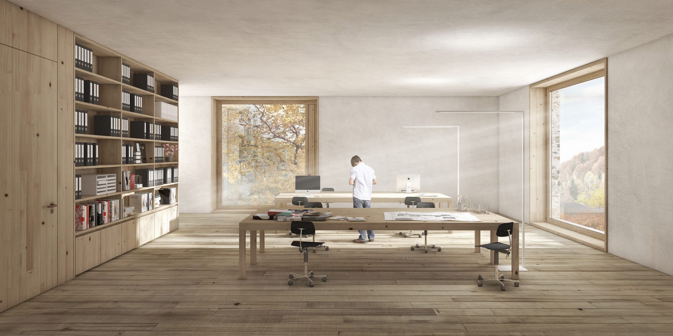 Visualizaciones. Centro deportivo alpino por Bernardo Bader.