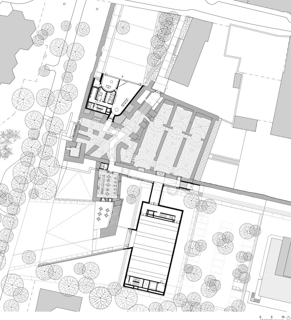 Ground floor plan. New Gallery and Casemates by Bevk Perović Arhitekti.