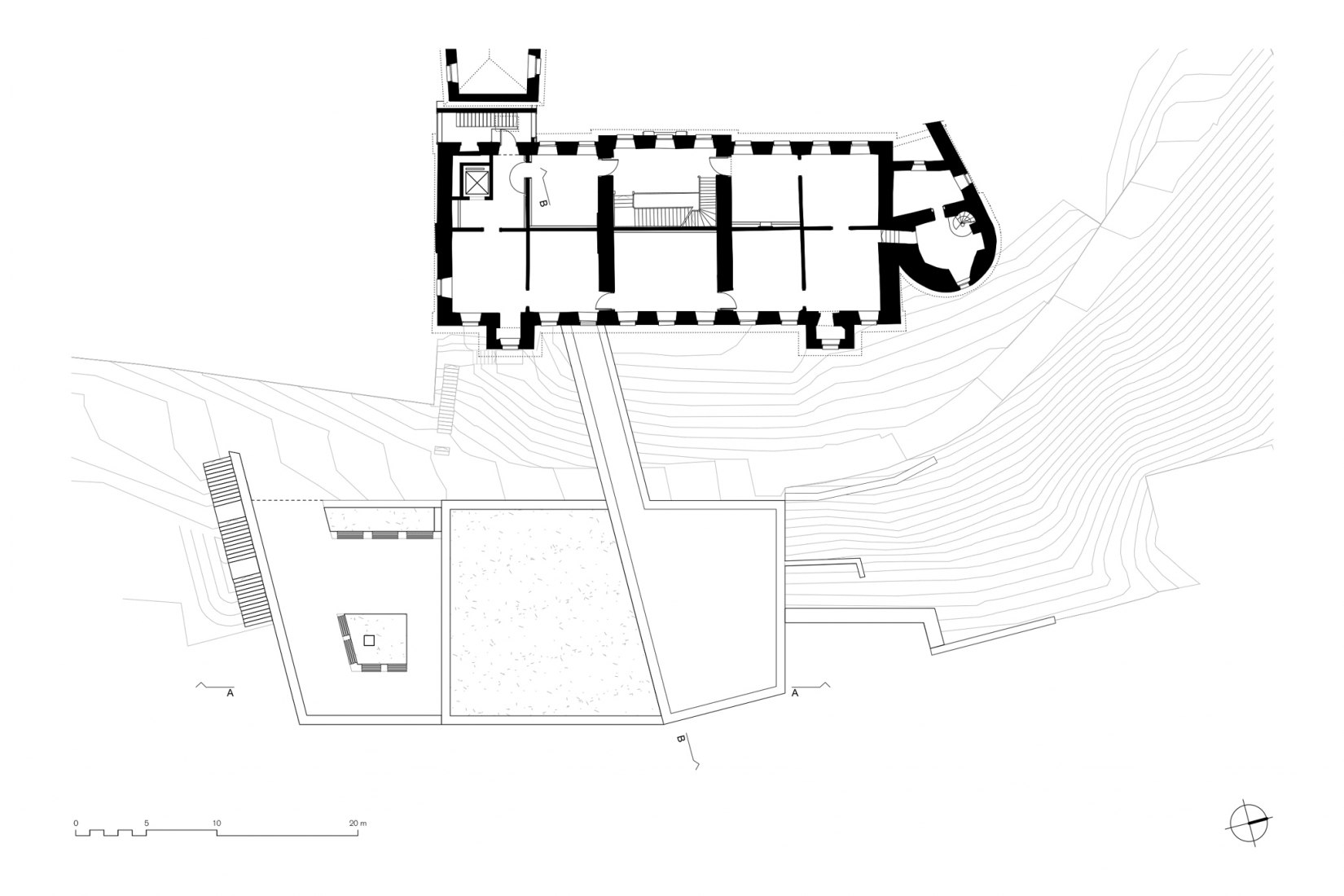 First floor plan. Arnsberg Museum and Cultural Forum by bez+kock architekten
