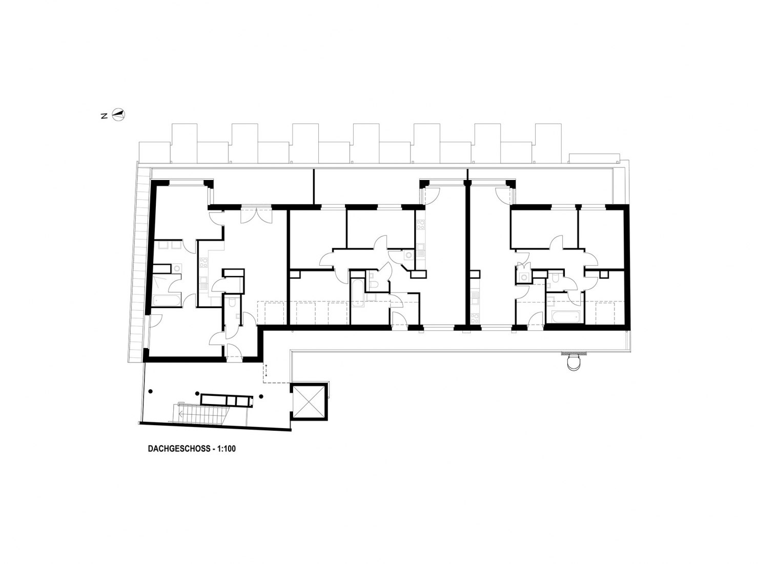 Seventh floor. Gudrunstraße Apartments by BFA x KLK