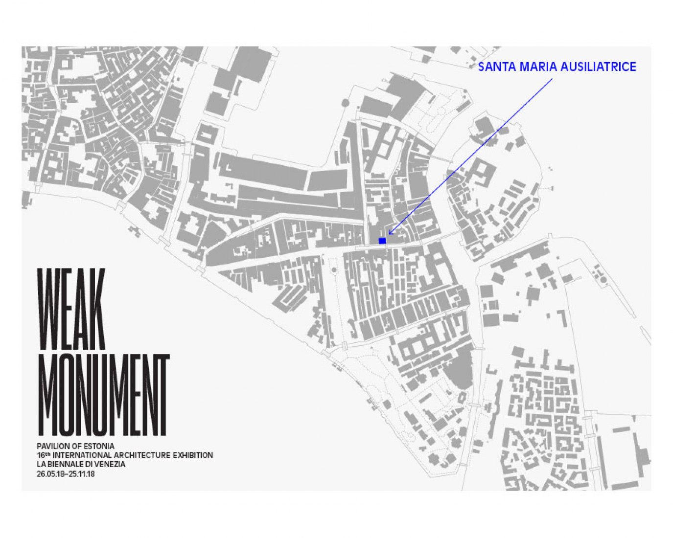 Site plan. Weak Monument, the Estonian Pavilion at the 16th Biennale Architettura di Venezia 2018. Courtesy of Weak Monument