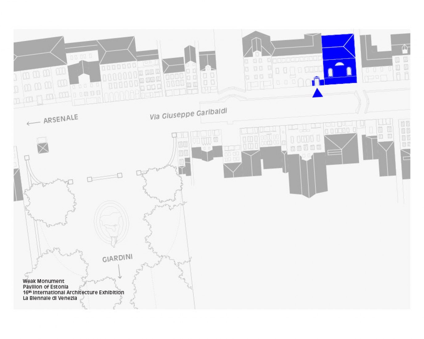 Site plan. Weak Monument, the Estonian Pavilion at the 16th Biennale Architettura di Venezia 2018. Courtesy of Weak Monument