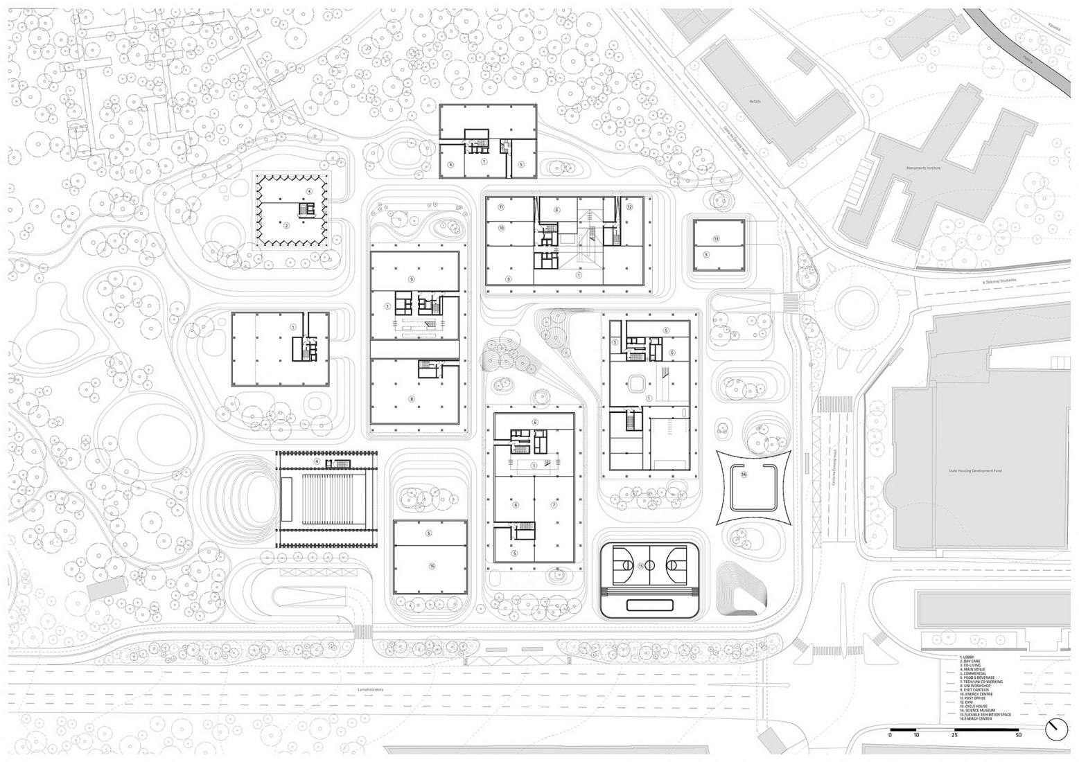 Ground floor plan. ESET Campus by BIG: Image by Bjarke Ingels Group