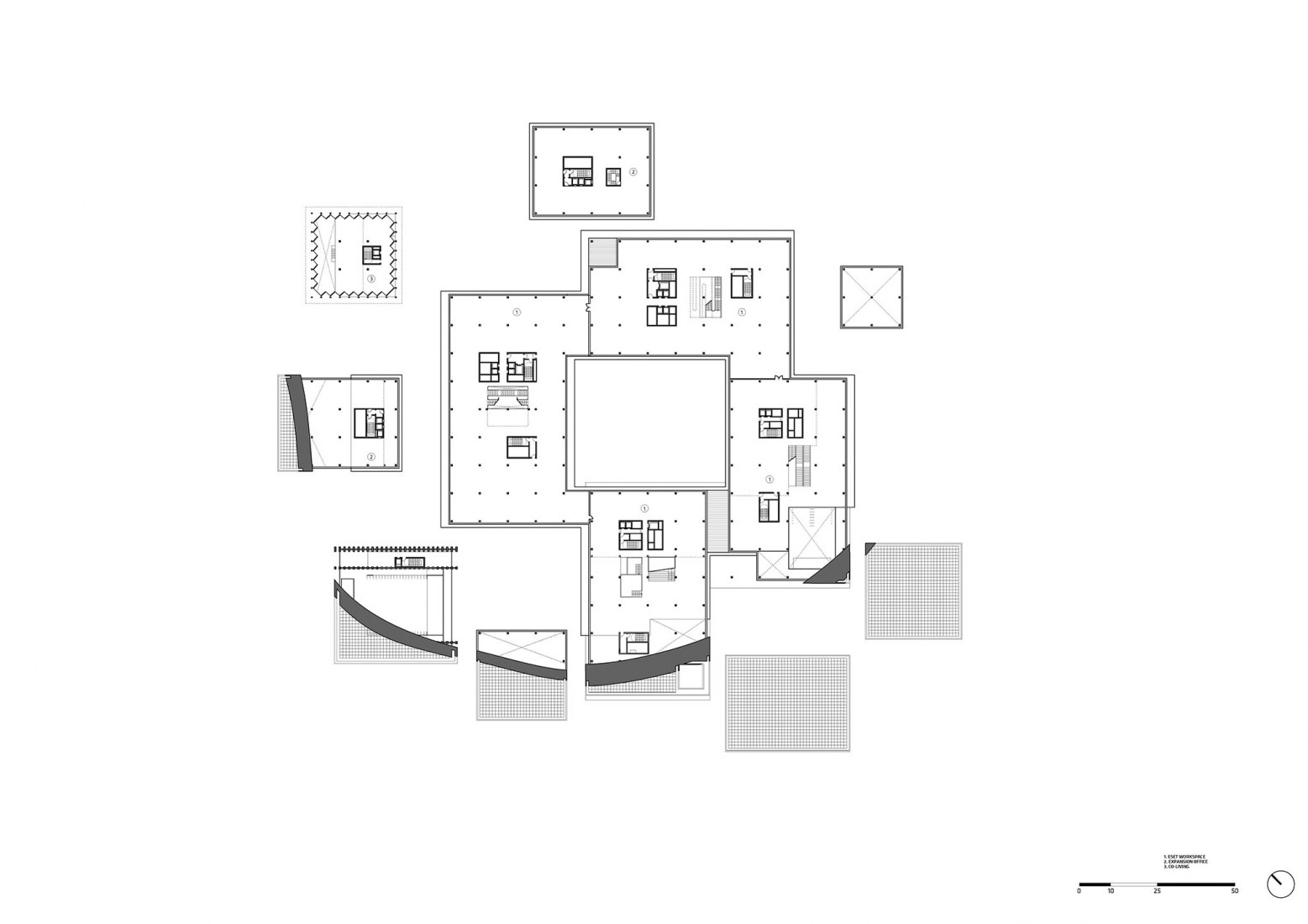 Second floor plan. ESET Campus by BIG: Image by Bjarke Ingels Group