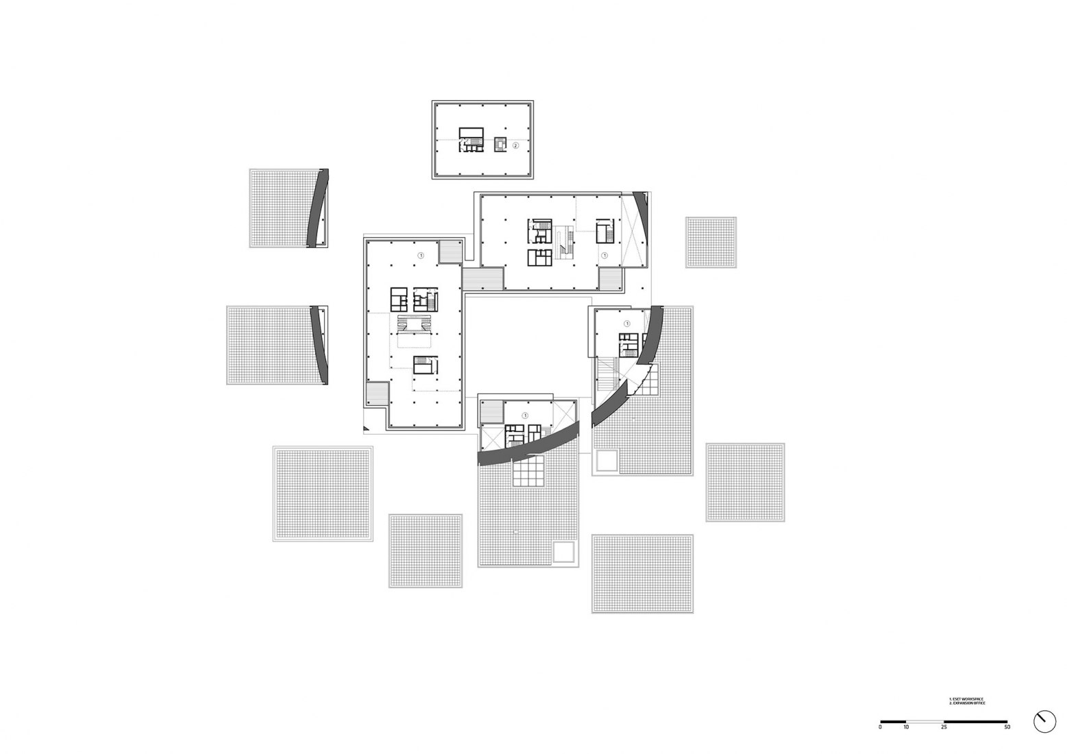 Fifth floor plan. ESET Campus by BIG: Image by Bjarke Ingels Group