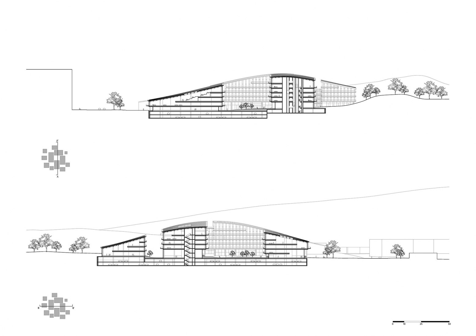 Section. ESET Campus by BIG: Image by Bjarke Ingels Group