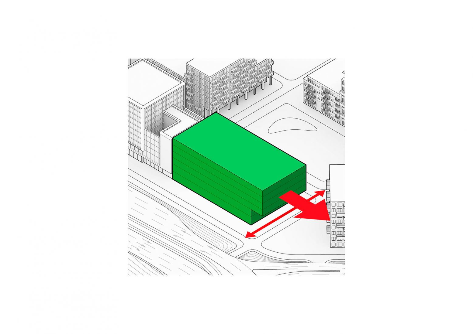 Schematic axonometric plan. Suitsupply HQ by BIG.